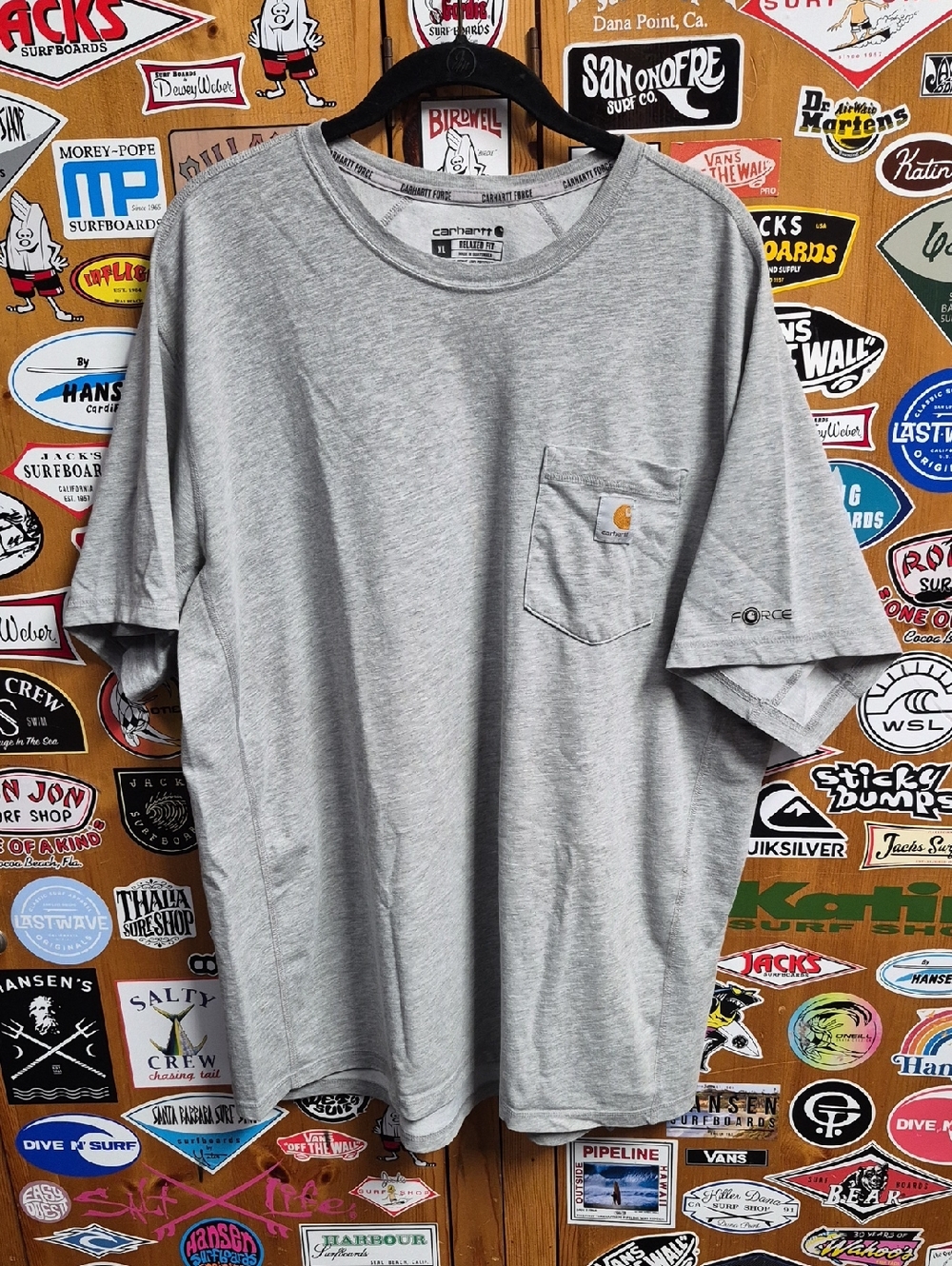 Carhartt Force Men’s Short Sleeve Pocket Tee - Heather Gray XL Relaxed Fit